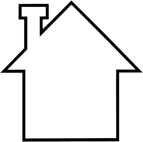 Simple drawing of a house vinyl sticker. Customize on line. Houses Homes Buildings 053-0215