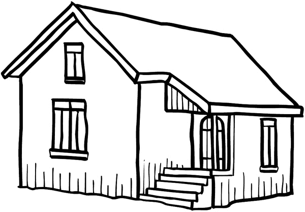 Small house vinyl sticker. Customize on line. Houses Homes Buildings 053-0254