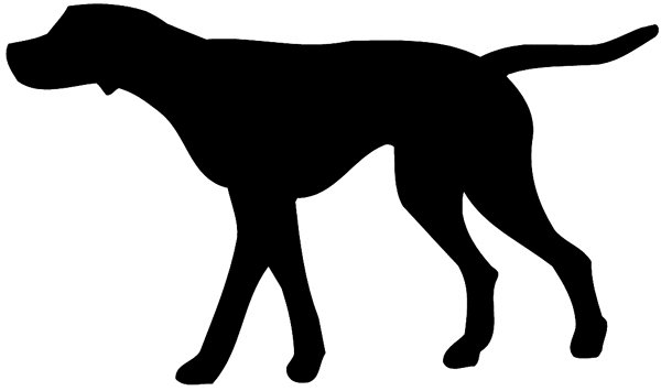Hunting dog silhouette vinyl sticker. Customize on line. Hunting 054-0139