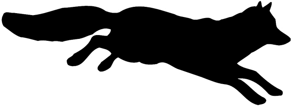 Running fox silhouette vinyl sticker. Customize on line. Hunting 054-0150