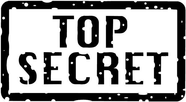Top Secret sign riddled with bullet holes vinyl sticker. Customize on line. Law and Order 057-0148