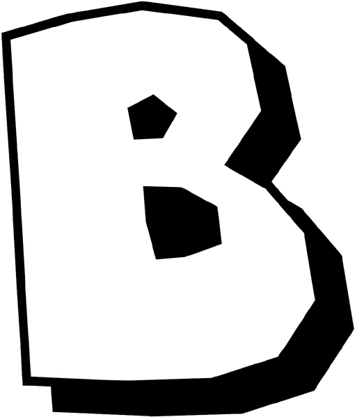 The letter 'B' vinyl sticker. Customize on line. Numbers 065-1808