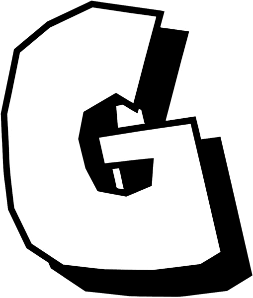The letter 'G' vinyl sticker. Customize on line. Numbers 065-1813