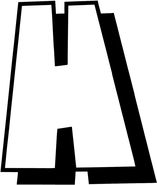 The letter 'H' vinyl sticker. Customize on line. Numbers 065-1814