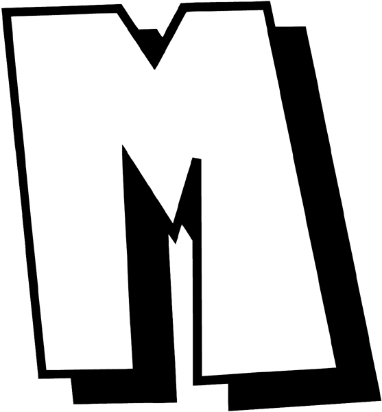 The letter 'M' vinyl decal. Customize on line. Numbers 065-1819