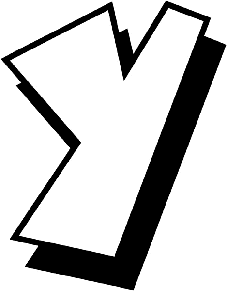 The letter 'Y' vinyl sticker. Customize on line. Numbers 065-1831