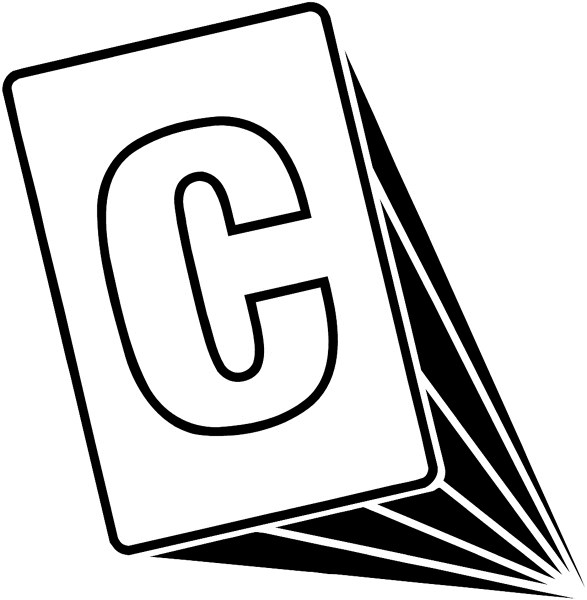 The letter 'C' vinyl sticker. Customize on line. Numbers 065-1845