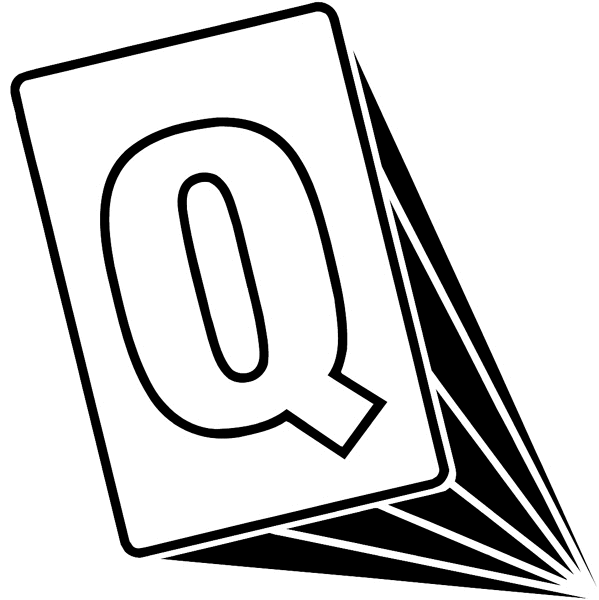 The letter 'Q' vinyl sticker customize on line.  Numbers 065-1859