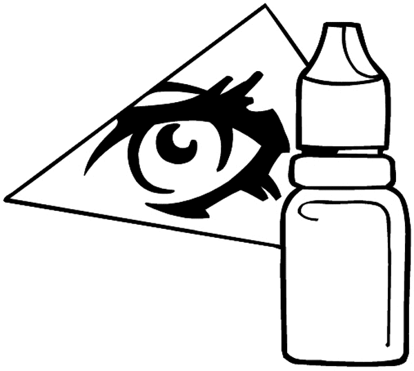 Eye drops and eye chart vinyl sticker. Customize on line. Optical and Watches 067-0132