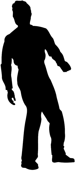 Walking man silhouette vinyl decal. Customize on line. People 069-0510
