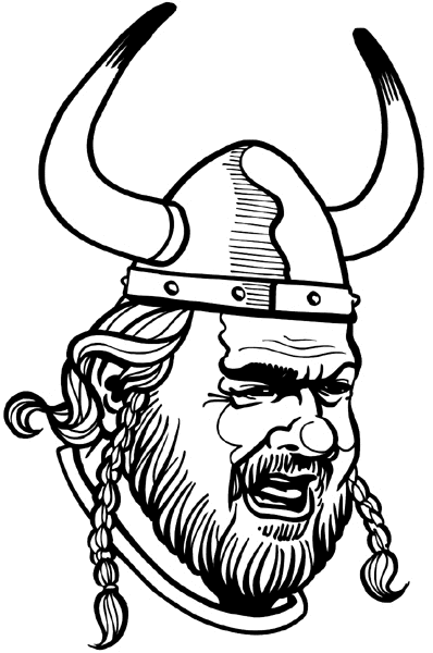 Bearded viking in helmet vinyl sticker. Customize on line.  Phenomena and History 072-0385
