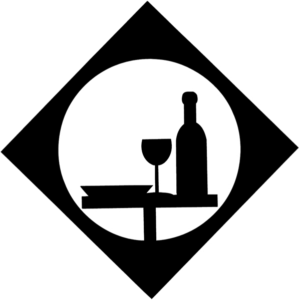 Glass of wine and bottle in silhouette vinyl sticker. Customize on line. Restaurants Bars Hotels 079-0302