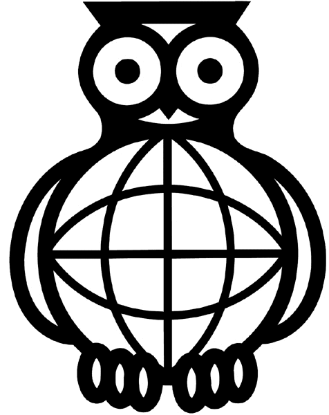 Wise owl symbol vinyl sticker. Customize on line. Schools and Teaching 080-0188