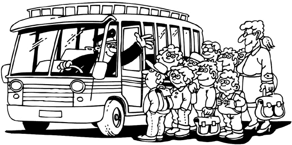 Kids ready to board school bus vinyl decal. Customize on line. Schools and Teaching 080-0239