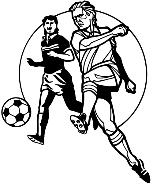 Soccer players vinyl sticker customize on line. Sports 085-0952