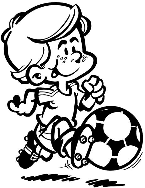 Little boy soccer player vinyl sticker. Customize on line. Sports 085-1097