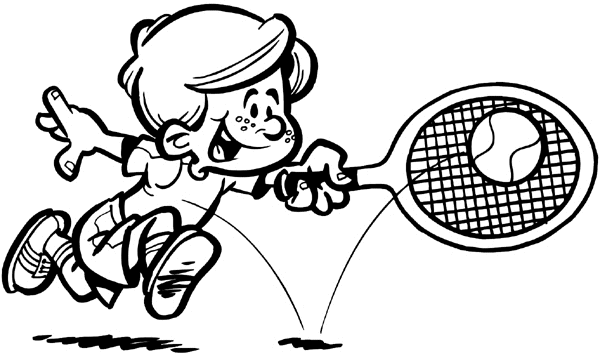 Little tennis player vinyl sticker. Customize on line. Sports 085-1099