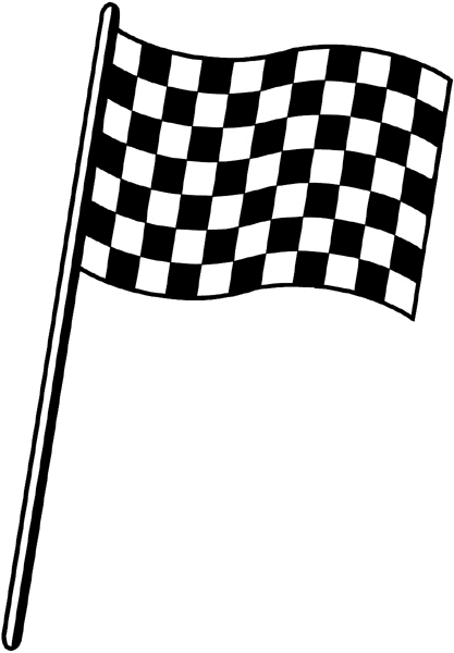 Checkered flag vinyl sticker. Customize on line. Sports 085-1270