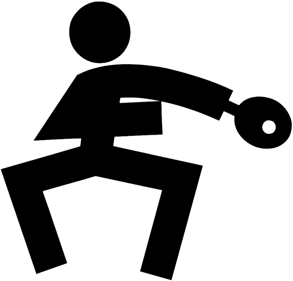 Ballplayer symbol in silhouette vinyl sticker. Customize on line. Sports 085-1309