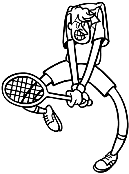 Tennis player angry vinyl sticker. Customize on line. Sports 085-1347