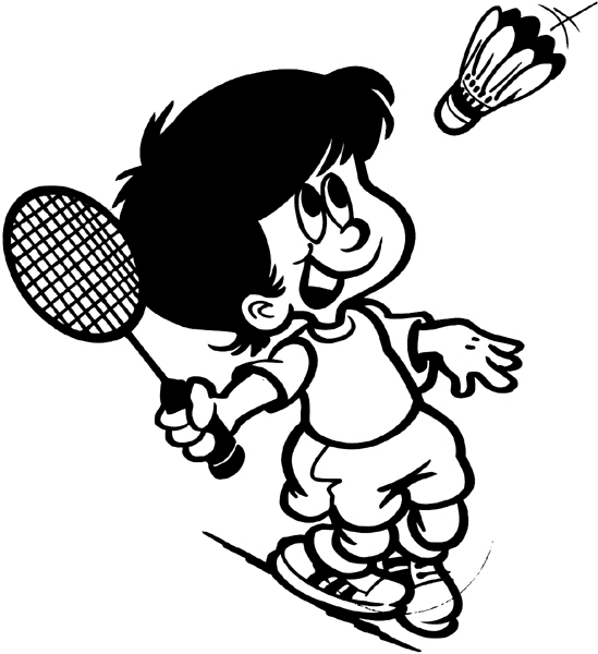 Badminton player vinyl sticker. Customize on line. Sports 085-1482