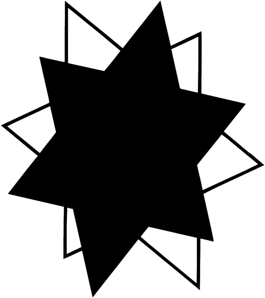 Star on star vinyl sticker. Customize on line. Stars and Bombs 087-0522