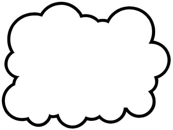 Large blank cloud shape vinyl sticker. Customize on line. Stars and Bombs 087-0561