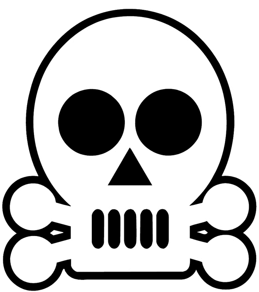 Skull and crossbones vinyl sticker. Customize on line. Symbols and Pictograms 090-0196