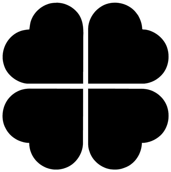 Four leaf clover silhouette vinyl sticker. Customize on line. Symbols and Pictograms 090-0219