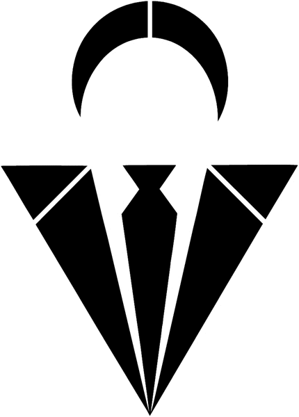Man with necktie symbol vinyl sticker. Customize on line.  Symbols and Pictograms 090-0225