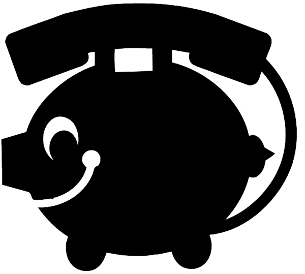 Telephone piggy bank vinyl sticker. Customize on line. Telephone 091-0123