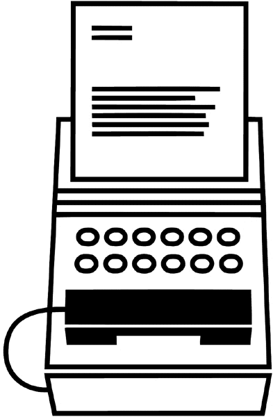 Fax machine vinyl sticker. Customize on line. Telephone 091-0164