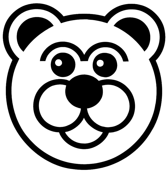 Teddy Bear's head vinyl sticker. Customize on line. Toys 094-0054