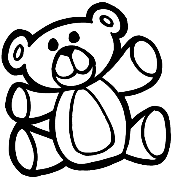 Teddy bear vinyl sticker. Customize on line. Toys 094-0087