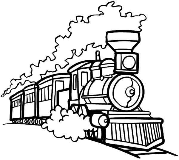 Train with steam engine vinyl sticker. Customize on line. Trains 096-0054