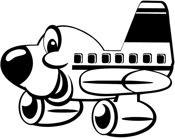 Passenger plane with a face vinyl sticker. Customize on line. Vacations Trips Attractions 051-0204