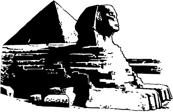 The Sphinx in Egypt vinyl sticker. Customize on line. Vacations Trips Attractions 051-0272