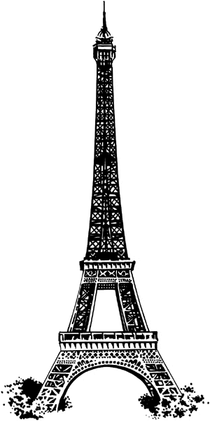 Eiffel Tower vinyl sticker. Customize on line.  Vacations Trips Attractions 051-0273
