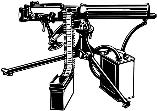 Machine gun and ammo vinyl sticker. Customize on line. Wars and Terrorism 097-0131