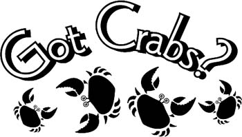 'Got Crabs?' boat lettering vinyl graphic decal. Customize on line. GA01V020