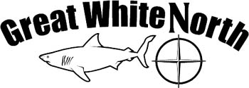 'Great White North' boat lettering vinyl decal customized on line. GA01V021