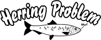 'Herring Problem' boat lettering vinyl sticker customized on line. GA01V023