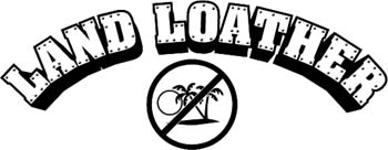 'Land Loather' boat lettering vinyl graphic sticker. Personalize on line. GA01V027