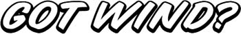 'Got Wind?' boat lettering vinyl graphic sticler personalized on line. GA01V090