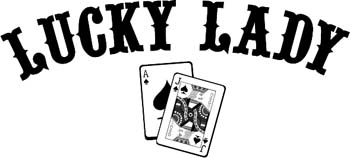 'Lucky Lady' boat lettering vinyl graphic sticker customized on line. GA01V113