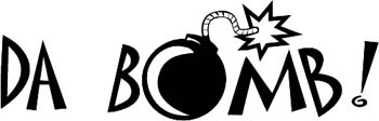 'Da Bomb!' boat lettering vinyl sticker. Customize on line. GA01V163
