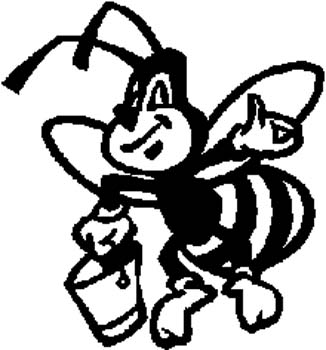 344 Bumble Bee with bucket vinyl sticker customized online.