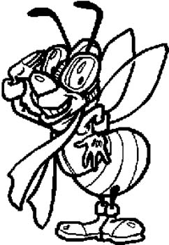 371 Bee with aviation goggles and scarf vinyl decal customized online.