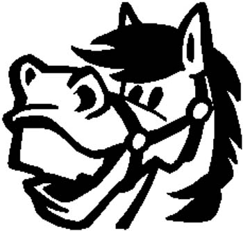 377 Smiling toon horse vinyl sticker customized online.