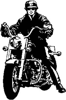 386 Motorcycle Rider vinyl decal customized online.